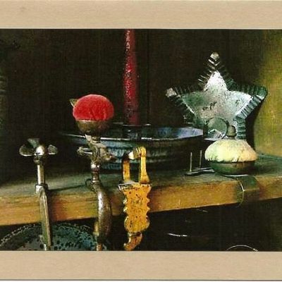 Sewing Birds and Clamps Note Card